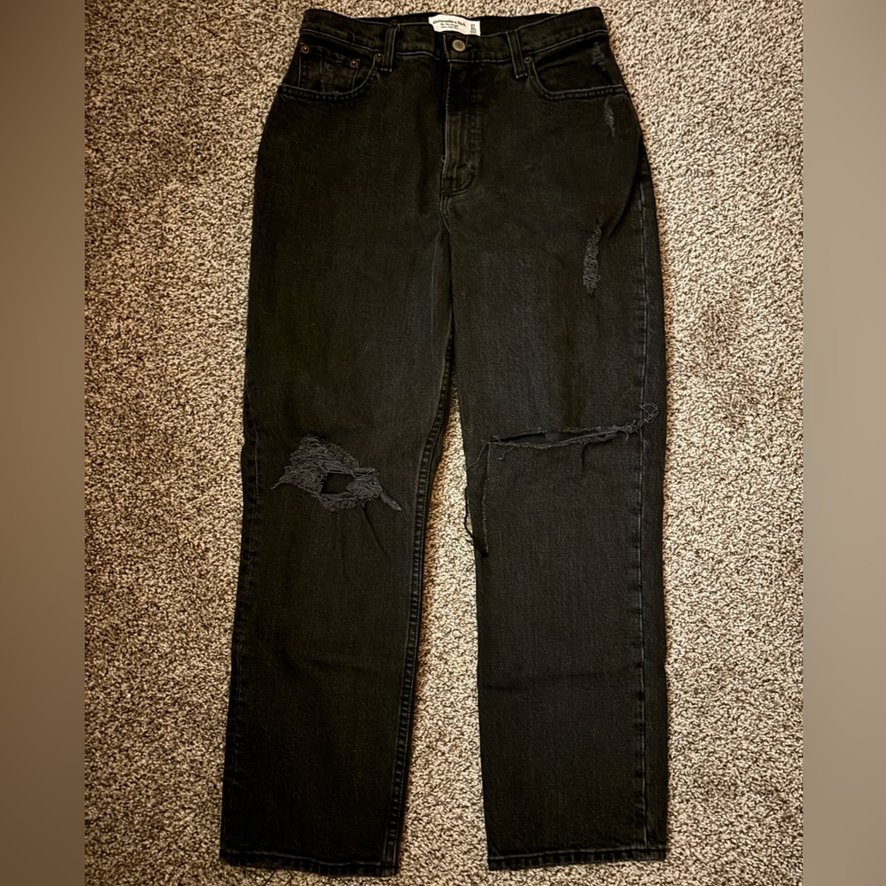 Size 27 black ripped Abercrombie jeans